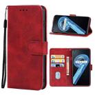 For OPPO Realme 9 Leather Phone Case(Red) - 1