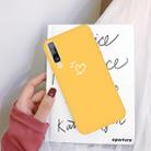 For Galaxy A70 Love Heart Pattern Frosted TPU Protective Case(Yellow) - 1