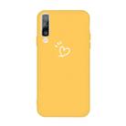 For Galaxy A70 Love Heart Pattern Frosted TPU Protective Case(Yellow) - 2