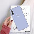 For Galaxy A50 Love Heart Pattern Frosted TPU Protective Case(Light Purple) - 1
