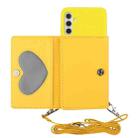 For Samsung Galaxy A13 5G Crossbody Lanyard Wallet Card Bag Phone Case(Yellow) - 1