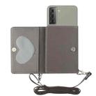 For Samsung Galaxy S22 5G Crossbody Lanyard Wallet Card Bag Phone Case(Grey) - 1