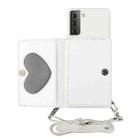 For Samsung Galaxy S22 5G Crossbody Lanyard Wallet Card Bag Phone Case(White) - 1
