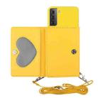 For Samsung Galaxy S22 5G Crossbody Lanyard Wallet Card Bag Phone Case(Yellow) - 1