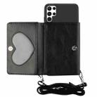 For Samsung Galaxy S22 Ultra 5G Crossbody Lanyard Wallet Card Bag Phone Case(Black) - 1