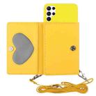 For Samsung Galaxy S22 Ultra 5G Crossbody Lanyard Wallet Card Bag Phone Case(Yellow) - 1