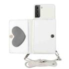 For Samsung Galaxy S22+ 5G Crossbody Lanyard Wallet Card Bag Phone Case(White) - 1