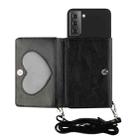 For Samsung Galaxy S22+ 5G Crossbody Lanyard Wallet Card Bag Phone Case(Black) - 1