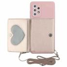For Samsung Galaxy A33 5G Crossbody Lanyard Wallet Card Bag Phone Case(Pink) - 1