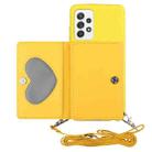 For Samsung Galaxy A33 5G Crossbody Lanyard Wallet Card Bag Phone Case(Yellow) - 1
