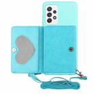 For Samsung Galaxy A73 5G Crossbody Lanyard Wallet Card Bag Phone Case(Sky Blue) - 1