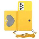For Samsung Galaxy A73 5G Crossbody Lanyard Wallet Card Bag Phone Case(Yellow) - 1