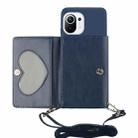 For Xiaomi Mi 11 Crossbody Lanyard Wallet Card Bag Phone Case(Dark Blue) - 1
