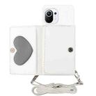 For Xiaomi Mi 11 Crossbody Lanyard Wallet Card Bag Phone Case(White) - 1