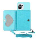 For Xiaomi Mi 11 Crossbody Lanyard Wallet Card Bag Phone Case(Sky Blue) - 1