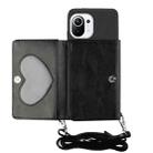 For Xiaomi Mi 11 Crossbody Lanyard Wallet Card Bag Phone Case(Black) - 1