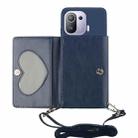 For Xiaomi Mi 11 Pro Crossbody Lanyard Wallet Card Bag Phone Case(Dark Blue) - 1