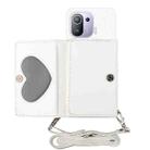 For Xiaomi Mi 11 Pro Crossbody Lanyard Wallet Card Bag Phone Case(White) - 1