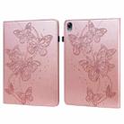 For OPPO Pad 11 inch 2022 Embossed Butterfly Pattern Leather Tablet Case(Pink) - 1