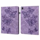 For OPPO Pad 11 inch 2022 Embossed Butterfly Pattern Leather Tablet Case(Purple) - 1