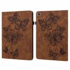 For Samsung Galaxy Tab A8 10.5 2021 Embossed Butterfly Pattern Leather Tablet Case(Brown) - 1