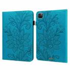 For iPad Pro 11 2022 / 2021 / Air 2020 10.9 Lace Flower Embossing Pattern Leather Tablet Case (Blue) - 1