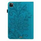 For iPad Pro 11 2022 / 2021 / Air 2020 10.9 Lace Flower Embossing Pattern Leather Tablet Case (Blue) - 3