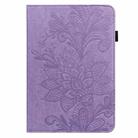 For iPad Pro 11 2022 / 2021 / Air 2020 10.9 Lace Flower Embossing Pattern Leather Tablet Case (Purple) - 2