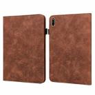 Lace Flower Embossing Pattern Leather Tablet Case For Huawei MatePad 11 2021(Brown) - 1