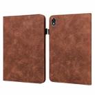 Lace Flower Embossing Pattern Leather Tablet Case For Lenovo Legion Y700(Brown) - 1