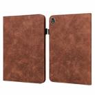 Lace Flower Embossing Pattern Leather Tablet Case For Lenovo Tab K10(Brown) - 1