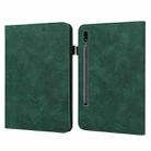 Lace Flower Embossing Pattern Leather Tablet Case For Samsung Galaxy Tab S8(Green) - 1