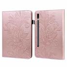Lace Flower Embossing Pattern Leather Tablet Case For Samsung Galaxy Tab S8(Gold) - 1
