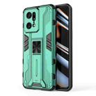 For OPPO Find X5 Pro Supersonic PC + TPU Shock-proof Protective Phone Case with Holder(Green) - 1