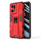 For OPPO Find X5 Pro Supersonic PC + TPU Shock-proof Protective Phone Case with Holder(Red) - 1