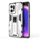 For OPPO Find X5 Supersonic PC + TPU Shock-proof Protective Phone Case with Holder(Silver) - 1