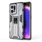 For OPPO Find X5 Supersonic PC + TPU Shock-proof Protective Phone Case with Holder(Grey) - 1