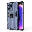 For OPPO Find X5 Supersonic PC + TPU Shock-proof Protective Phone Case with Holder(Blue) - 1