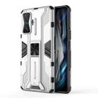 For Xiaomi Redmi K50 Gaming Supersonic PC + TPU Shock-proof Protective Phone Case with Holder(Silver) - 1