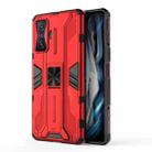 For Xiaomi Redmi K50 Gaming Supersonic PC + TPU Shock-proof Protective Phone Case with Holder(Red) - 1