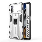 For Xiaomi Poco X4 Pro 5G Supersonic PC + TPU Shock-proof Protective Phone Case with Holder(Silver) - 1