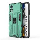 For Xiaomi Poco X4 Pro 5G Supersonic PC + TPU Shock-proof Protective Phone Case with Holder(Green) - 1