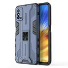 For Honor X10 Max 5G Supersonic PC + TPU Shock-proof Protective Phone Case with Holder(Blue) - 1