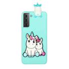 For Samsung Galaxy S22 5G Shockproof 3D Lying Cartoon TPU Phone Case(Couple Unicorn) - 1