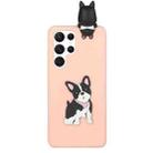 For Samsung Galaxy S22 Ultra 5G Shockproof 3D Lying Cartoon TPU Phone Case(Cute Dog) - 1