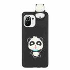 For Xiaomi Mi 11 Shockproof 3D Lying Cartoon TPU Phone Case(Panda with Blue Bow) - 1