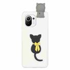 For Xiaomi Mi 11 Shockproof 3D Lying Cartoon TPU Phone Case(Little Black Cat) - 1