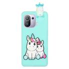 For Xiaomi Mi 11 Pro Shockproof 3D Lying Cartoon TPU Phone Case(Couple Unicorn) - 1