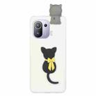 For Xiaomi Mi 11 Pro Shockproof 3D Lying Cartoon TPU Phone Case(Little Black Cat) - 1