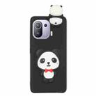 For Xiaomi Mi 11 Pro Shockproof 3D Lying Cartoon TPU Phone Case(Panda with Red Bow) - 1